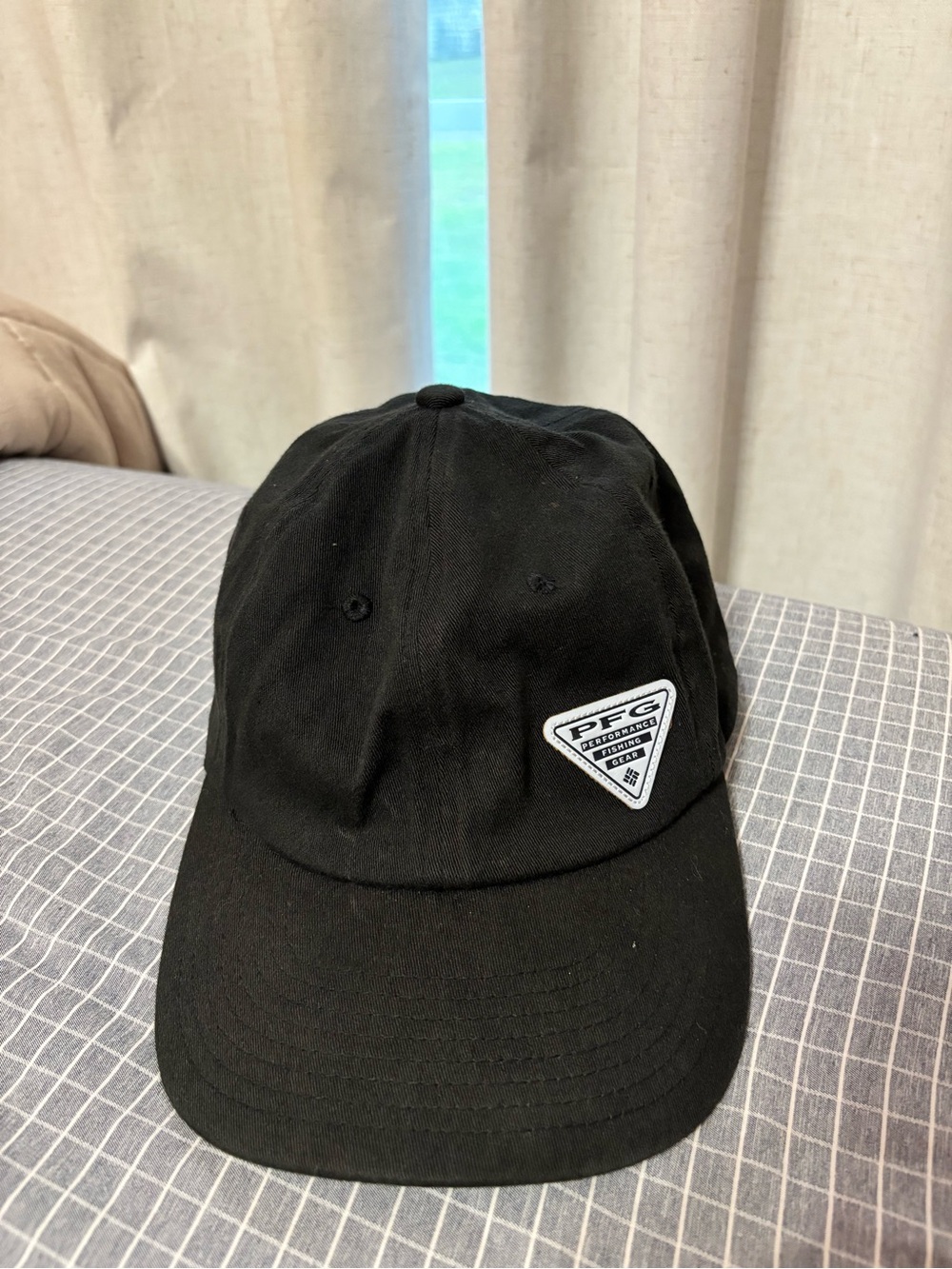 Columbia PFG Black Baseball Cap with White Logo Patch